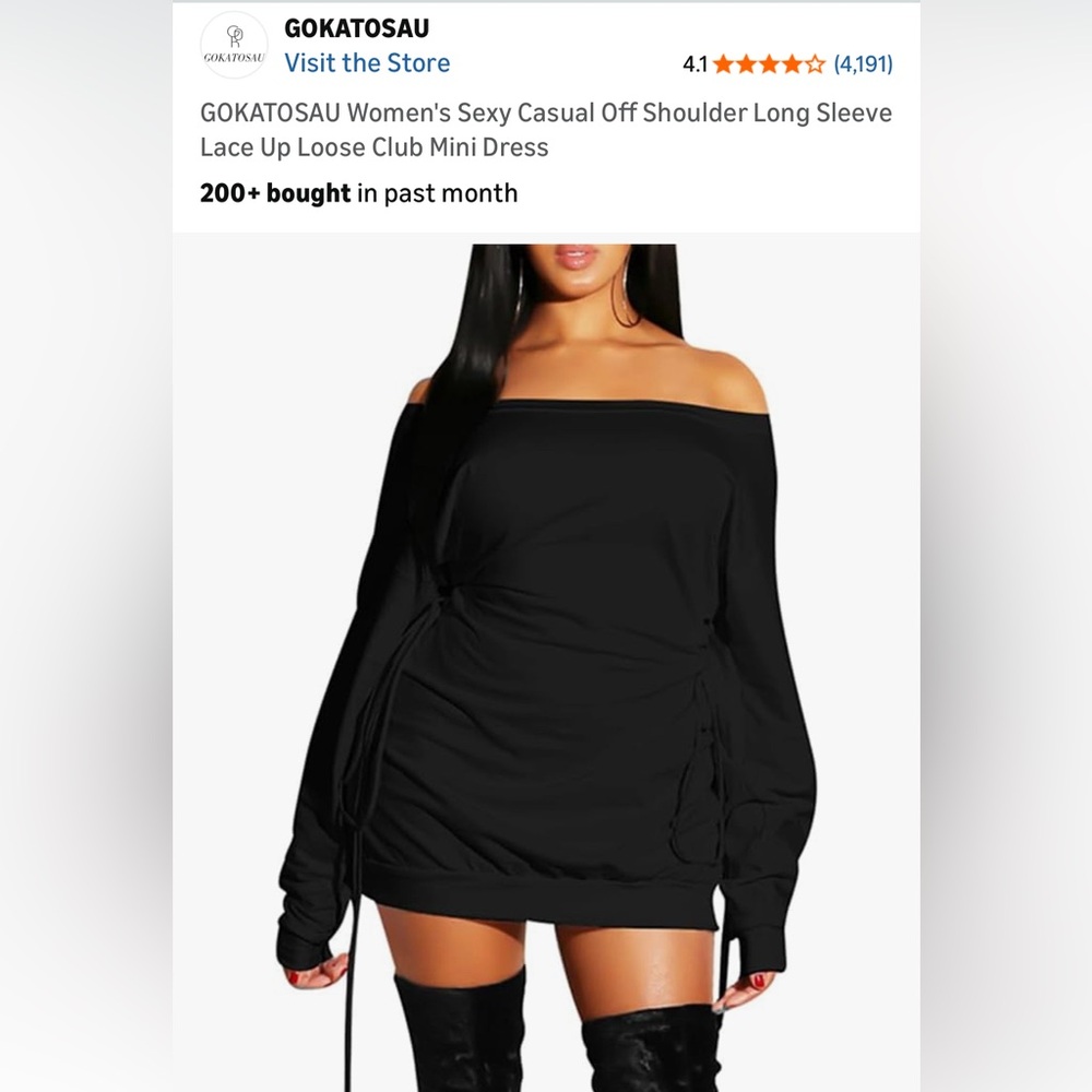Off-Shoulder Black Dress